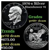 1974-s Silver Proof Eisenhower Dollar 1 Grades GEM