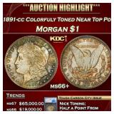 1891-cc Morgan Dollar Colorfuly Toned Near Top Pop