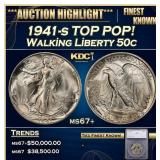 1941-s Walking Liberty Half Dollar TOP POP! 50c ms