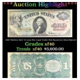 1869 "Rainbow Note" $1 Large Size Legal Tender Not