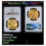 NGC 1900-p Gold Liberty Double Eagle $20 ms61 NGC