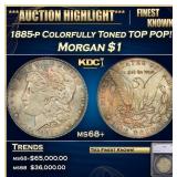 1885-p Morgan Dollar Colorfully Toned TOP POP! $1