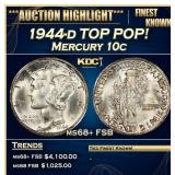 1944-d Mercury Dime TOP POP! 10c ms68+ FSB SEGS