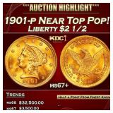 1901-p Gold Liberty Quarter Eagle Near Top Pop! $2