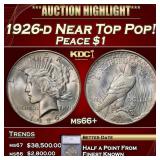 1926-d Peace Dollar Near Top Pop! $1 ms66+ SEGS