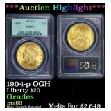 PCGS 1904-p Gold Liberty Double Eagle OGH $20 ms63