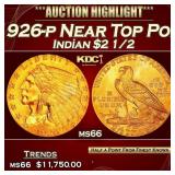 1926-p Gold Indian Quarter Eagle Near Top Pop! $2