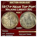 1917-p Walking Liberty Half Dollar Near Top Pop! 5