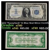 1934 "Funnyback" $1 Blue Seal Silver Certificate G