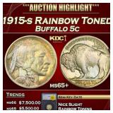 1915-s Buffalo Nickel Rainbow Toned 5c ms65+ SEGS