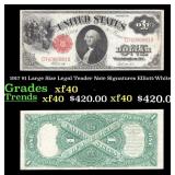 1917 $1 Large Size Legal Tender Note Grades xf Sig