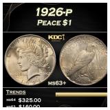 1926-p Peace Dollar $1 Grades Select+ Unc