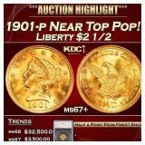 1901-p Gold Liberty Quarter Eagle Near Top Pop! $2