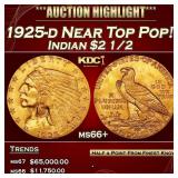 YO 1925-d Gold Indian Quarter Eagle Near Top Pop!