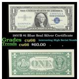 1957B $1 Blue Seal Silver Certificate Grades Gem+