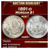 YO 1891-o Morgan Dollar $1 ms65+ SEGS