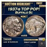 1937-s Buffalo Nickel TOP POP! 5c ms68 SEGS