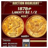 1878-p Gold Liberty Quarter Eagle $2 1/2 ms65+ SEG