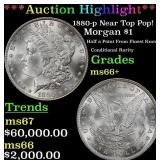 *Highlight* 1880-p Morgan Dollar Near Top Pop! $1