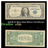 1957B $1 Blue Seal Silver Certificate Grades vf++