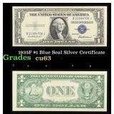 1935F $1 Blue Seal Silver Certificate Grades Selec