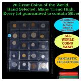 20 Great Coins of the World, hand selected, many t