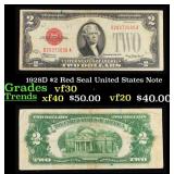 1928D $2 Red Seal United States Note Grades vf++