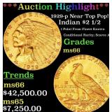 *Highlight* 1929-p Gold Indian Quarter Eagle Near