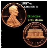 1987-s Proof Lincoln Cent 1c Grades GEM++ Proof De