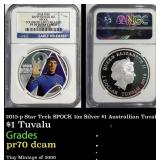 NGC  2015-p Star Trek SPOCK 1oz Silver $1 Australl