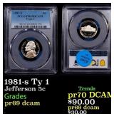 PCGS 1981-s Ty 1 Proof Jefferson Nickel 5c pr69 dc