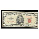 1963 $5 Red Seal United States Note Grades Select