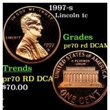 1997-s Proof Lincoln Cent 1c pr70 rd DCAM SEGS