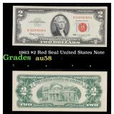 1963 $2 Red Seal United States Note Grades Choice