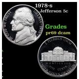 1978-s Proof Jefferson Nickel 5c Grades GEM++ Proo