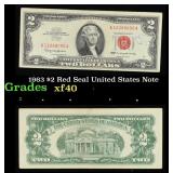 1963 $2 Red Seal United States Note Grades xf