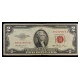 1953 $2 Red Seal United States Note Grades vf++