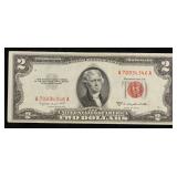 1953B $2 Red Seal United States Note Grades xf