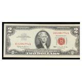 1963 $2 Red Seal United States Note Grades vf++