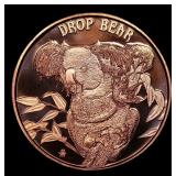 1oz .999 Fine Copper Bullion Round - "Drop Bear" S