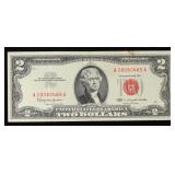 1963 $2 Red Seal United States Note Grades xf+