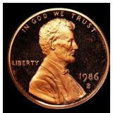 1986-s Proof Lincoln Cent 1c GEM++ Proof Deep Came