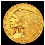 *Highlight* 1929-p Gold Indian Quarter Eagle Near