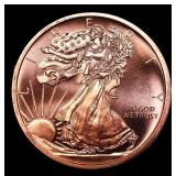 1oz .999 Fine Copper Bullion Round - Walking Liber