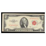 1953B $2 Red Seal United States Note Grades xf