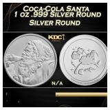 Coca-Cola Santa 1 oz .999 Silver Round