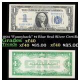 1934 "Funnyback" $1 Blue Seal Silver Certificate G