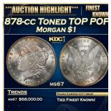 YO 1878-cc Morgan Dollar Toned TOP POP! $1 ms67 SE