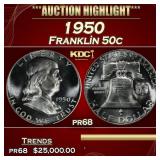 YO 1950 Proof Franklin Half Dollar 50c pr68 SEGS