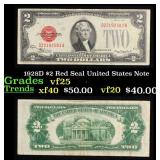 1928D $2 Red Seal United States Note Grades vf+